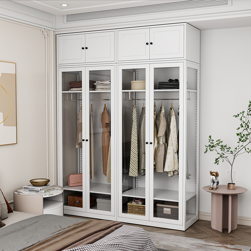 White Modern Customized Steel Bedroom Living Room 2-Door Durable Wardrobe Cabinet Storage Home Furniture for Hotel School