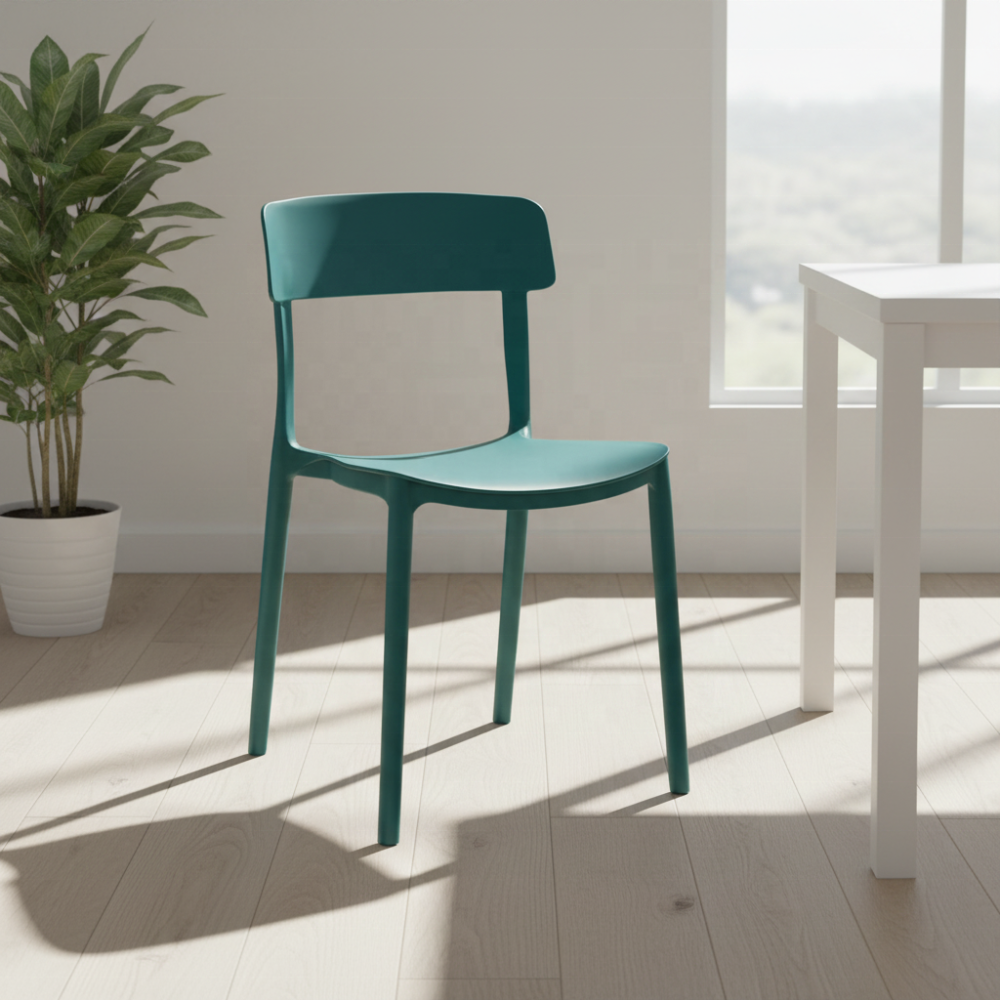 PP Fiber Dining Chairs Modern Plastic Kitchen Side Chairs Hipster Contemporary Molded Plastic Stackable Home Office School