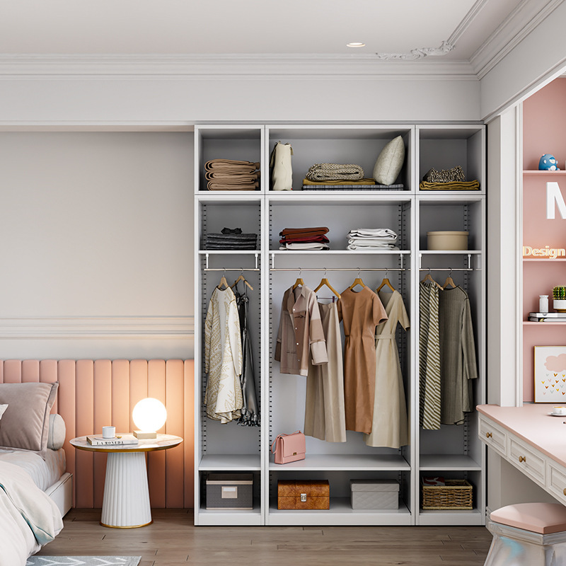 White Modern Customized Steel Bedroom Living Room 2-Door Durable Wardrobe Cabinet Storage Home Furniture for Hotel School