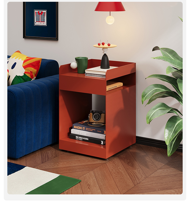 Modern Iron Metal Nightstand Side Table Bedside Table 3-Tier Storage Durable Multifunction Bedroom Furniture Apartment Dining