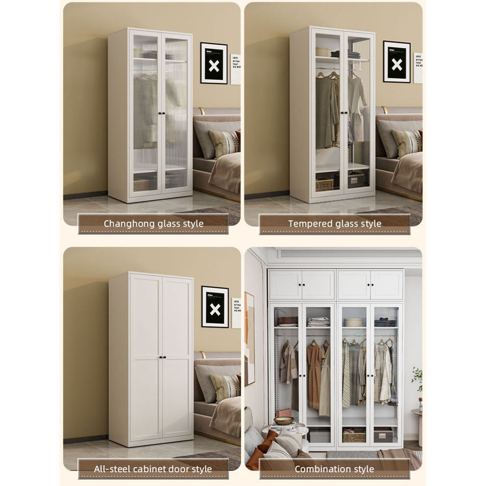 Modern Steel Wardrobe Cabinet for Living Room and Bedroom Custom Closet Organizer with Storage Durable Design