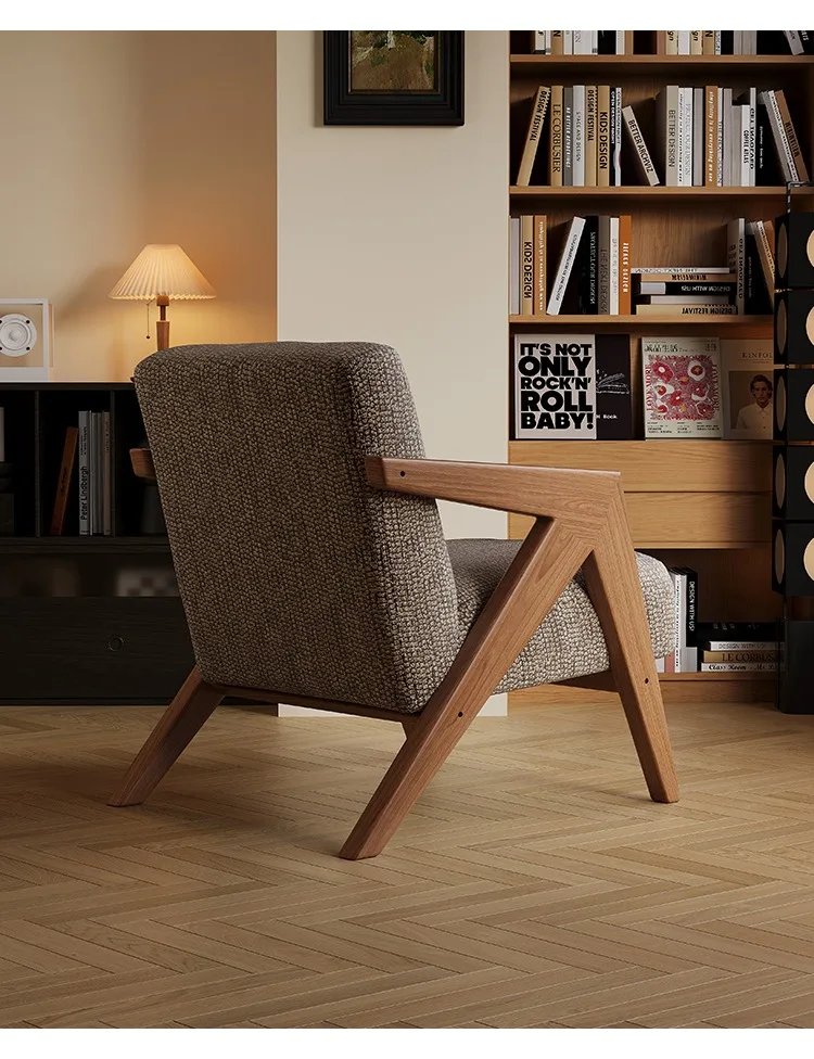 Light Luxury Modern Minimalist Home Accent Chair Foldable Nordic Hotel Lounge for Living Room Balcony Armchair