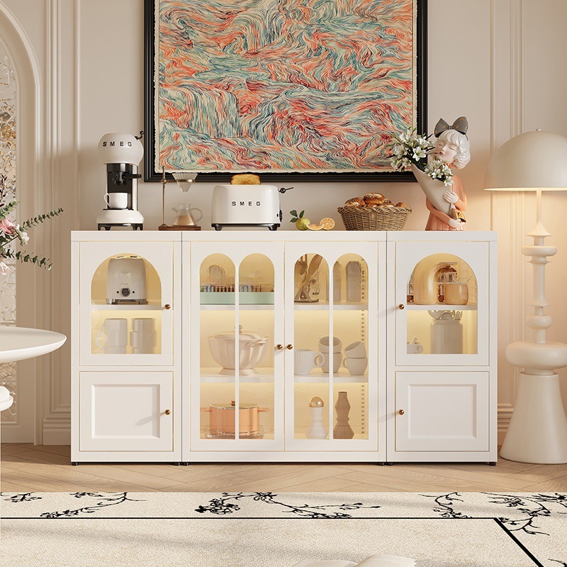 Hallyway Free Standing Modern Sideboard Buffet Storage Cabinet Glass Doors for Dining Bedroom Hotel for Living Room Entryway