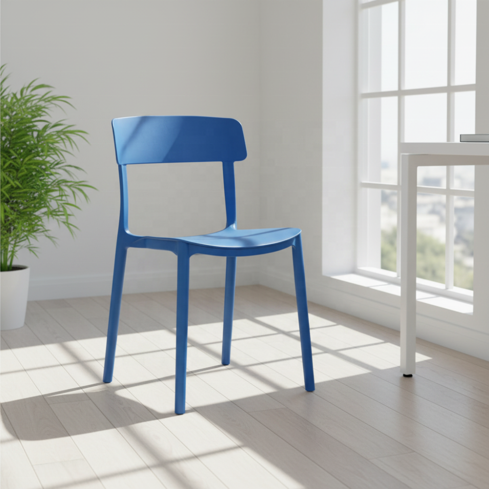 PP Fiber Dining Chairs Modern Plastic Kitchen Side Chairs Hipster Contemporary Molded Plastic Stackable Home Office School