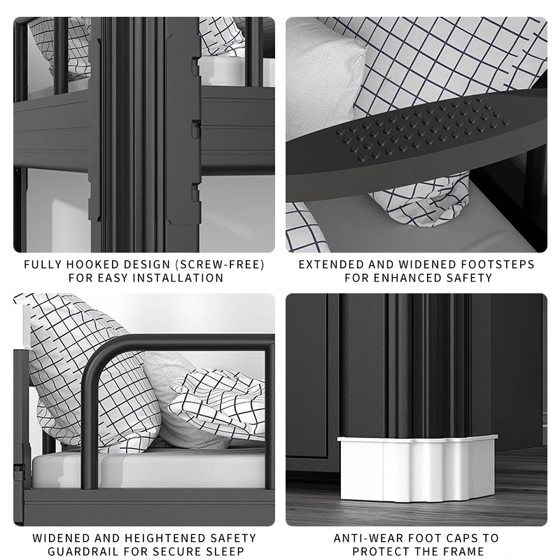 Heavy-Duty Metal Single Bed Frame Minimalist Black Bedroom Furniture No Box Spring Needed Mattress Foundation for Home Use