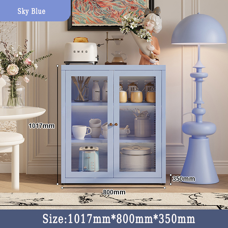 Adjustable Shelf Sideboard Buffet Cabinet with Glass Doors Credenza Storage New Home Furniture for Living Room Kitchen Entryway