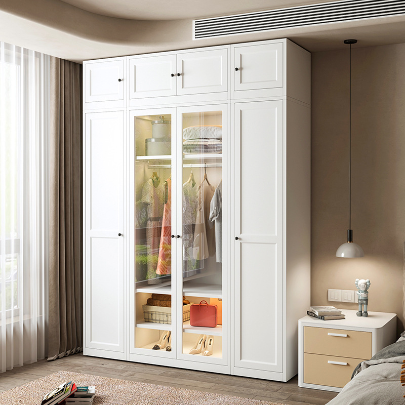 Modern High Quality Metal Gardrop Bedroom Furniture Luxury Double Door Closet Clothes Bedroom Wardrobes Hot Sale Steel Furniture