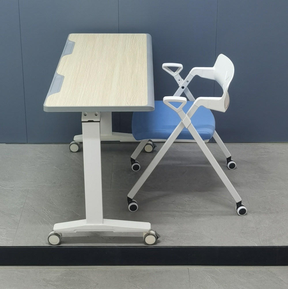 Modern Designed Mobile Conference Table with Locking Wheels Folding Business Tables for Training Meeting & Conference Room Use