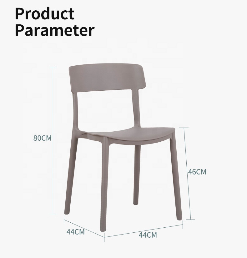 PP Fiber Dining Chairs Modern Plastic Kitchen Side Chairs Hipster Contemporary Molded Plastic Stackable Home Office School
