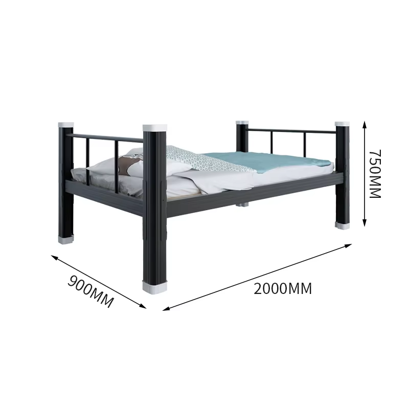 Heavy-Duty Metal Single Bed Frame Minimalist Black Bedroom Furniture No Box Spring Needed Mattress Foundation for Home Use