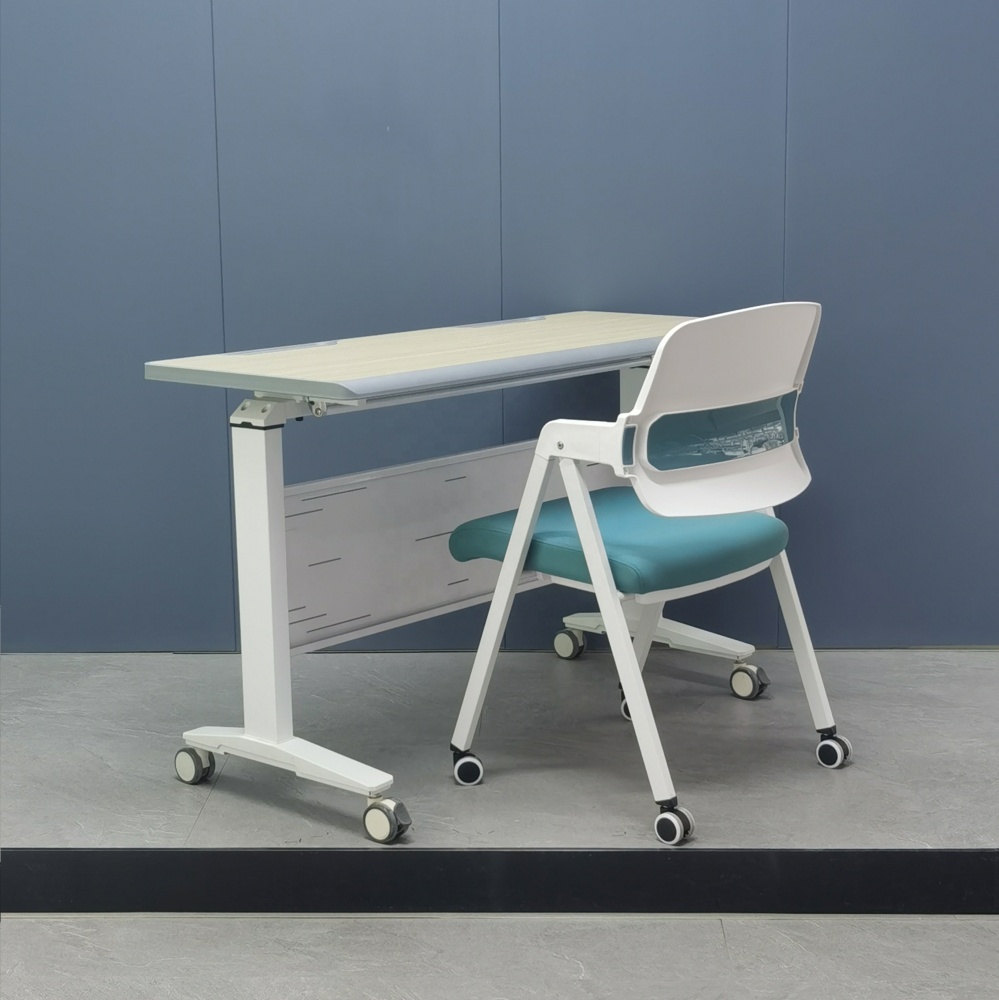 Modern Designed Mobile Conference Table with Locking Wheels Folding Business Tables for Training Meeting & Conference Room Use