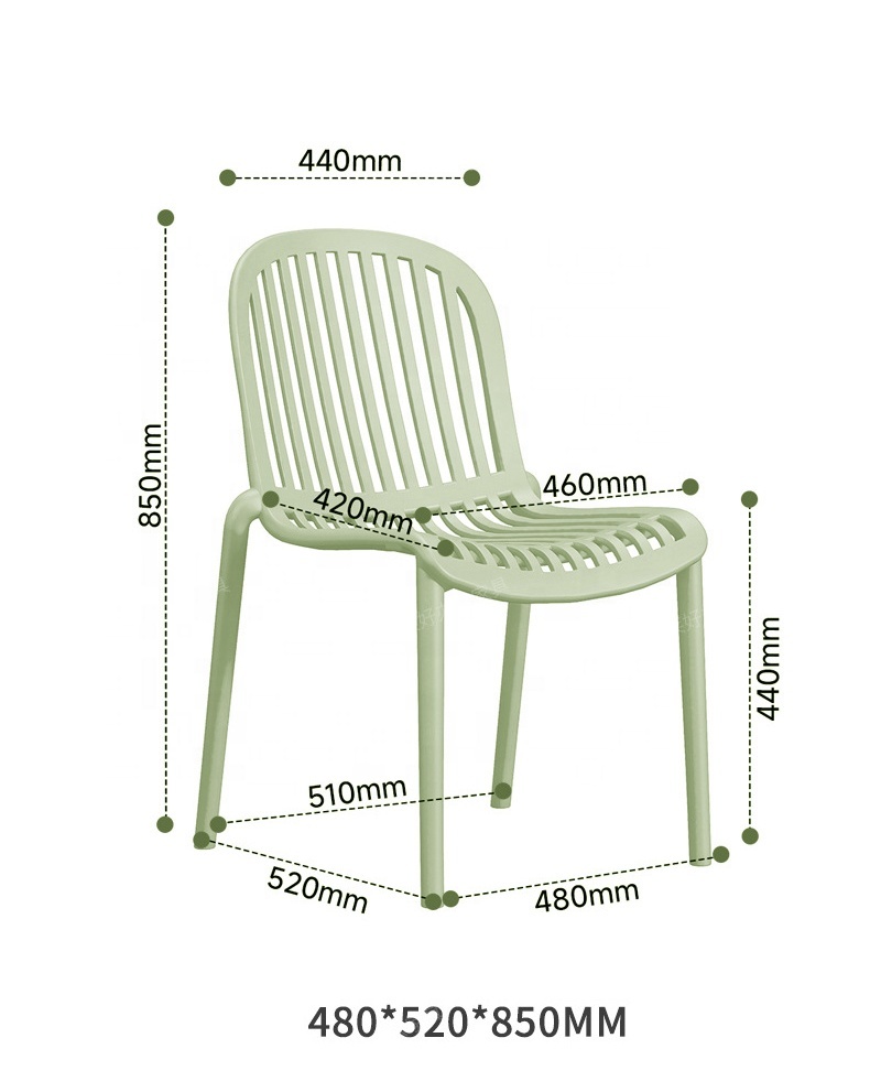 Modern Stackable Outdoor Dining Chairs All Weather Plastic Furniture for Patio & Backyard Use