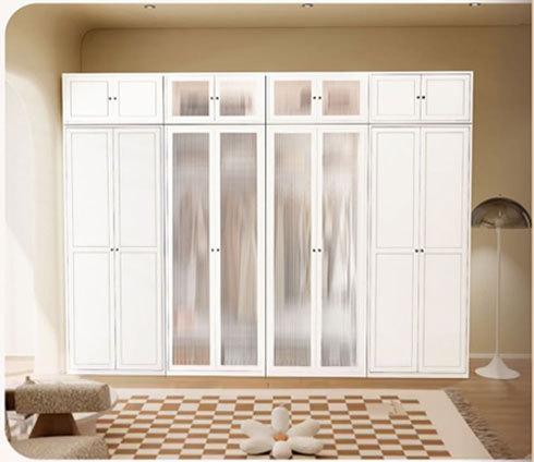 Modern Steel Wardrobe Cabinet for Living Room and Bedroom Custom Closet Organizer with Storage Durable Design