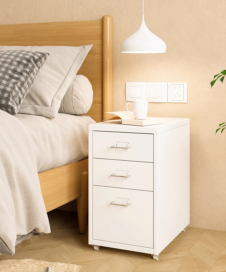 Modern Steel Adjustable Storage Cabinet with 3 Drawers Durable Multi-Purpose Dresser in Customized Color for Bedroom Living Room