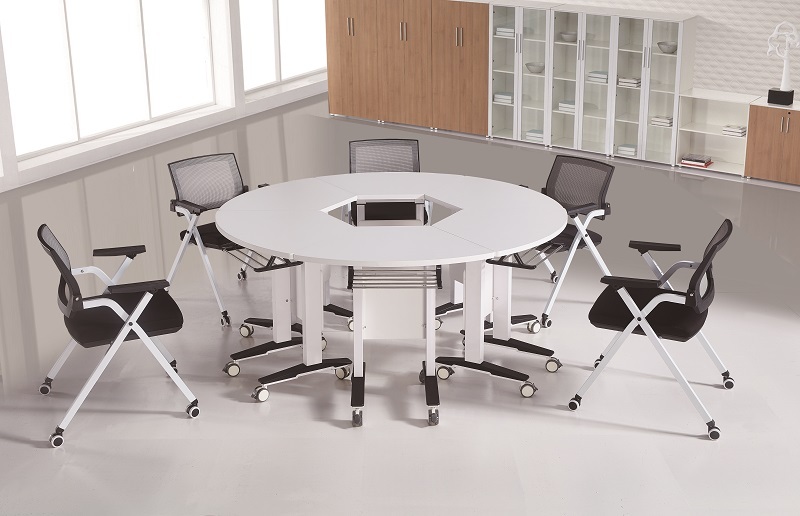 Modern Modular Mobile Training Table with Wheels Easy Assembly Folding Conference Room Durable Flip Top for Meeting Study Desk