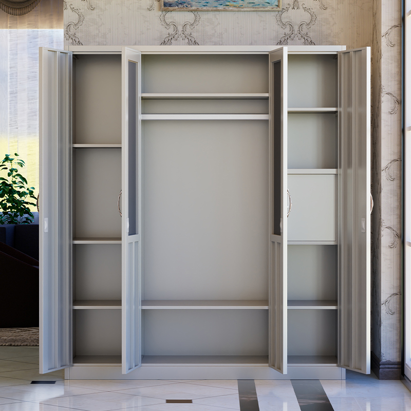 Modern Design Steel Locker Closet Factory Direct Adjustable Metal Wardrobe for Bedroom & Living Room Closes Storage Cabinet