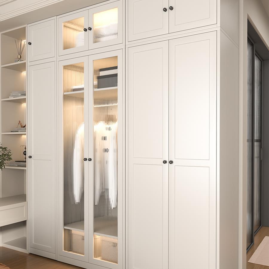 White Modern Customized Steel Bedroom Living Room 2-Door Durable Wardrobe Cabinet Storage Home Furniture for Hotel School