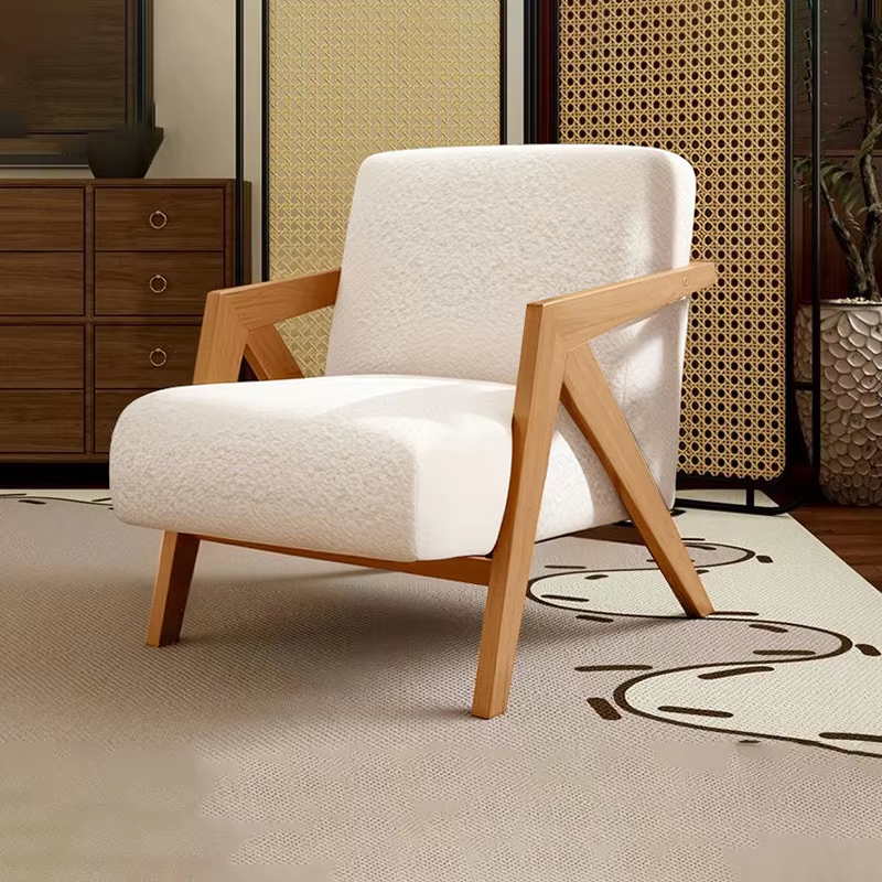 Light Luxury Modern Minimalist Home Accent Chair Foldable Nordic Hotel Lounge for Living Room Balcony Armchair