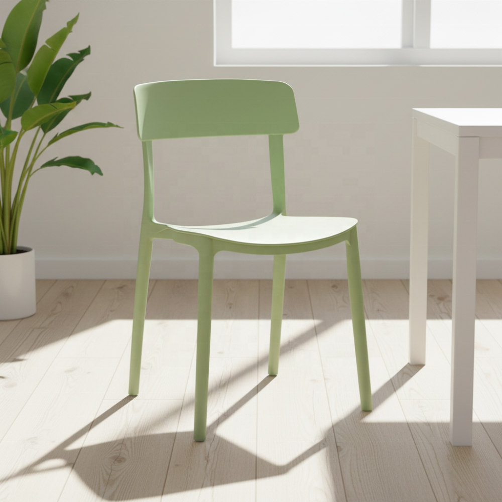 PP Fiber Dining Chairs Modern Plastic Kitchen Side Chairs Hipster Contemporary Molded Plastic Stackable Home Office School