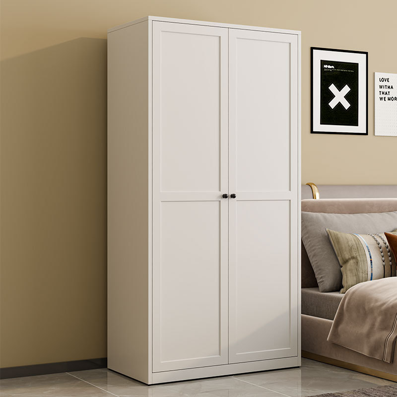 White Modern Customized Steel Bedroom Living Room 2-Door Durable Wardrobe Cabinet Storage Home Furniture for Hotel School
