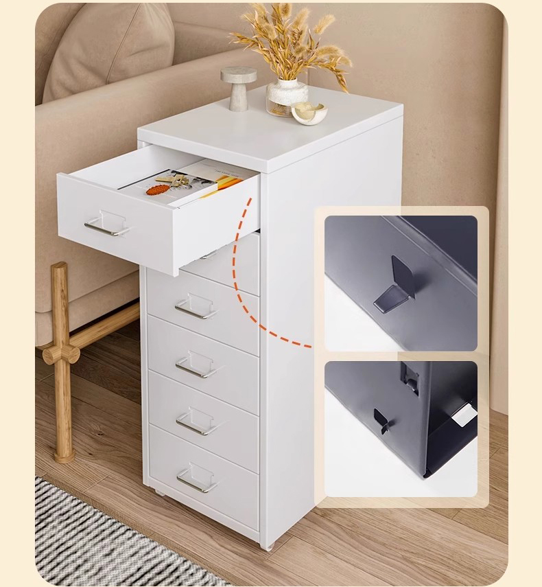 Modern Steel Adjustable Storage Cabinet with 3 Drawers Durable Multi-Purpose Dresser in Customized Color for Bedroom Living Room