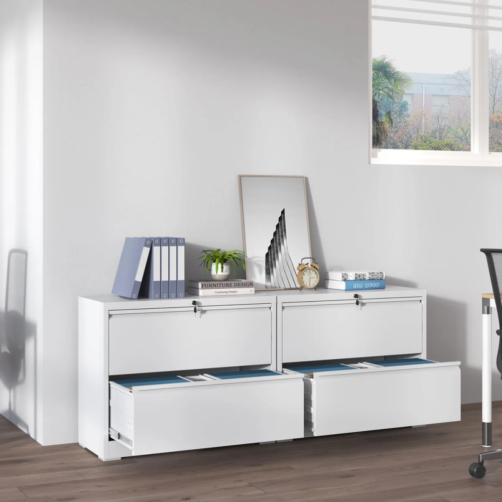 2 Drawer Lateral File Cabinet with Lock, Metal Filing Cabinets for Home Office Storage, Letter/Legal/A4,Assembly Required