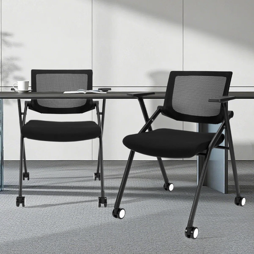 Ergonomic Foldable Conference Chair with Breathable Mesh Back