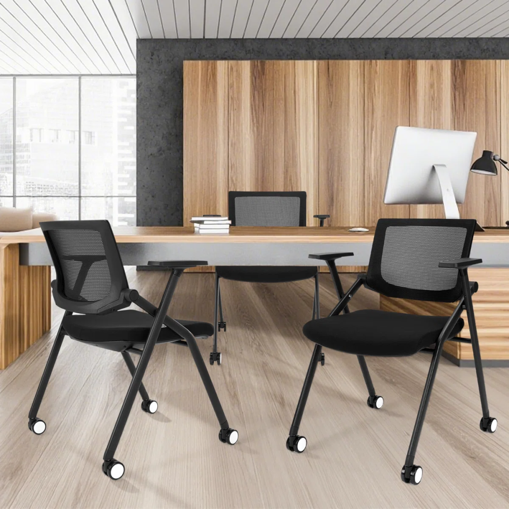 Ergonomic Foldable Conference Chair with Breathable Mesh Back