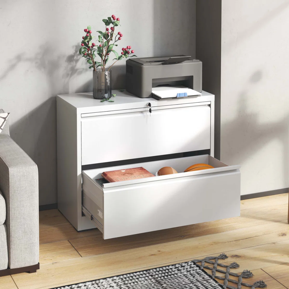 2 Drawer Lateral File Cabinet with Lock, Metal Filing Cabinets for Home Office Storage, Letter/Legal/A4,Assembly Required