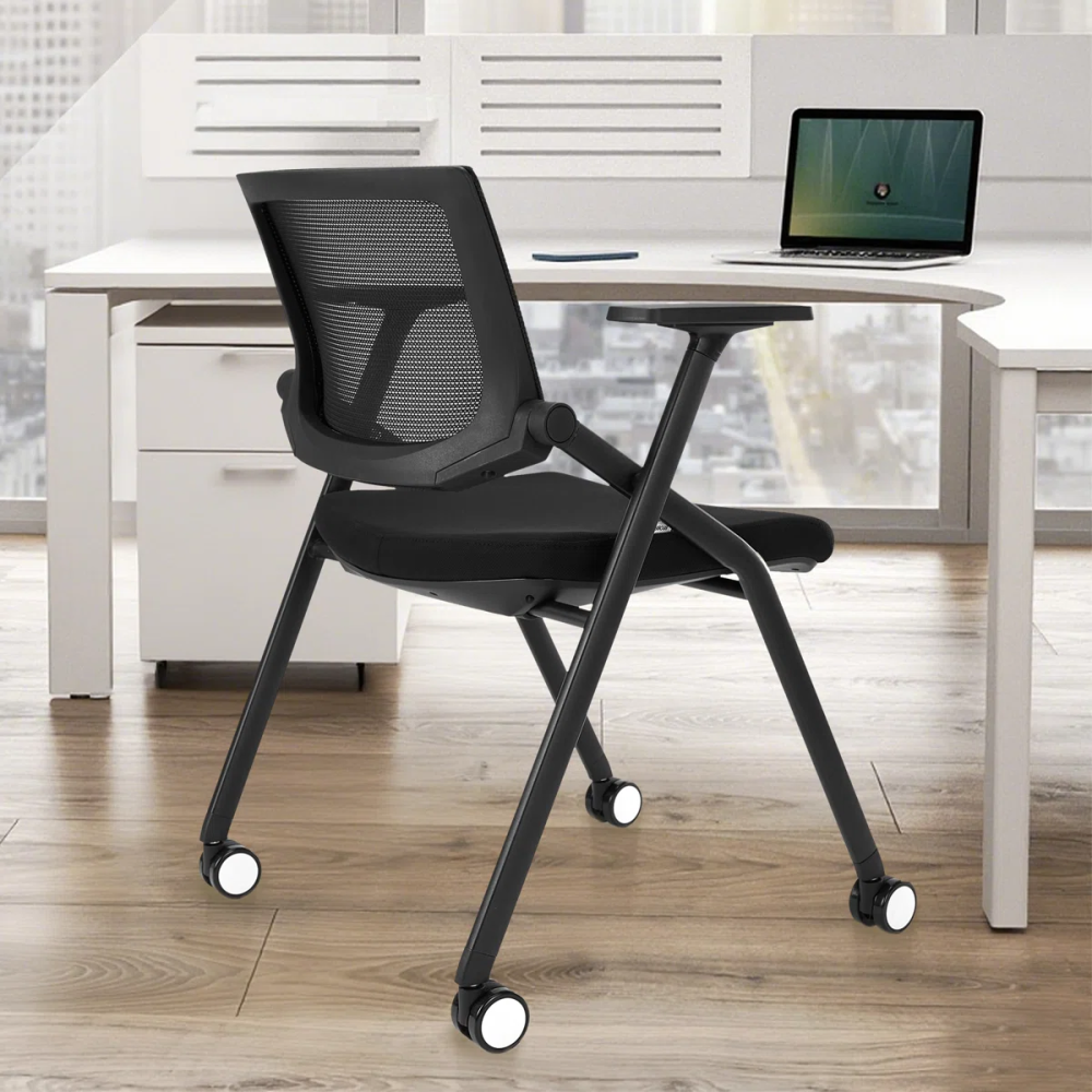 Ergonomic Foldable Conference Chair with Breathable Mesh Back