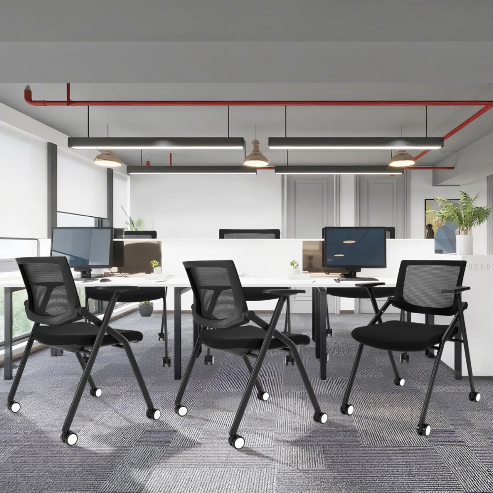 Ergonomic Foldable Conference Chair with Breathable Mesh Back