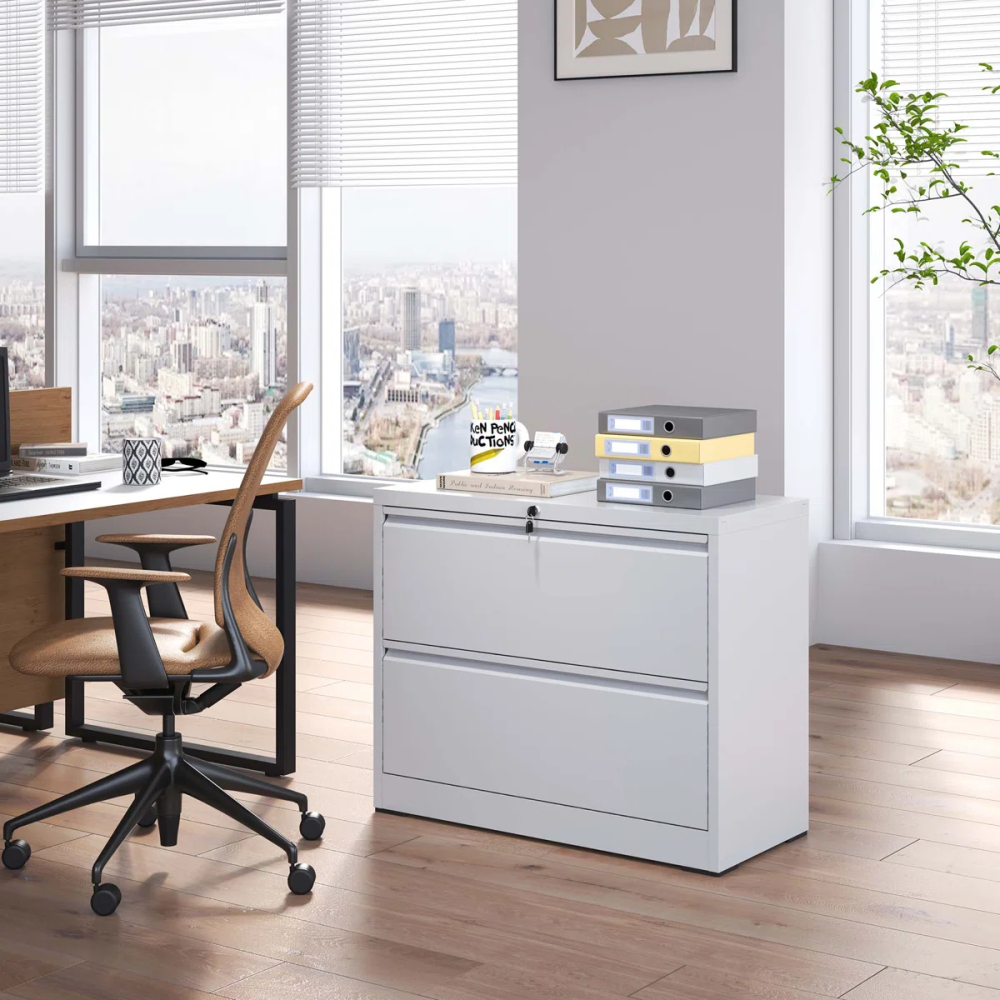 2 Drawer Lateral File Cabinet with Lock, Metal Filing Cabinets for Home Office Storage, Letter/Legal/A4,Assembly Required