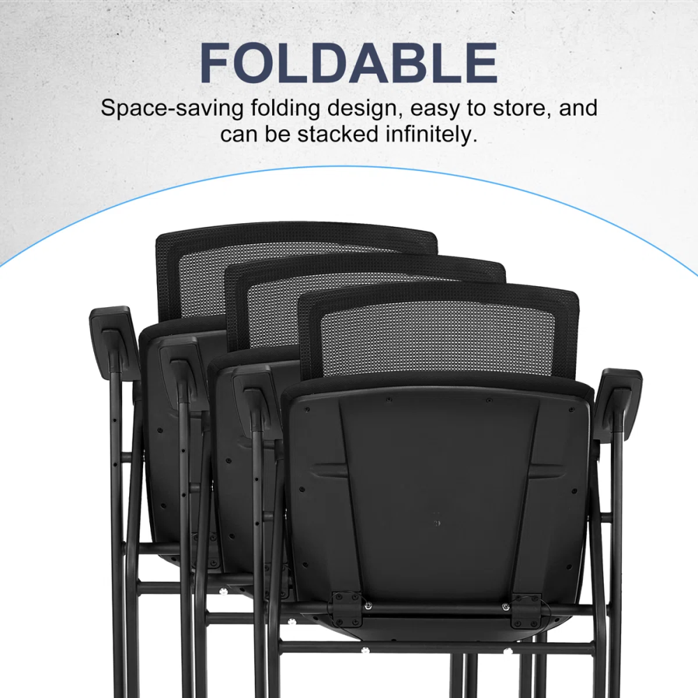 Ergonomic Foldable Conference Chair with Breathable Mesh Back