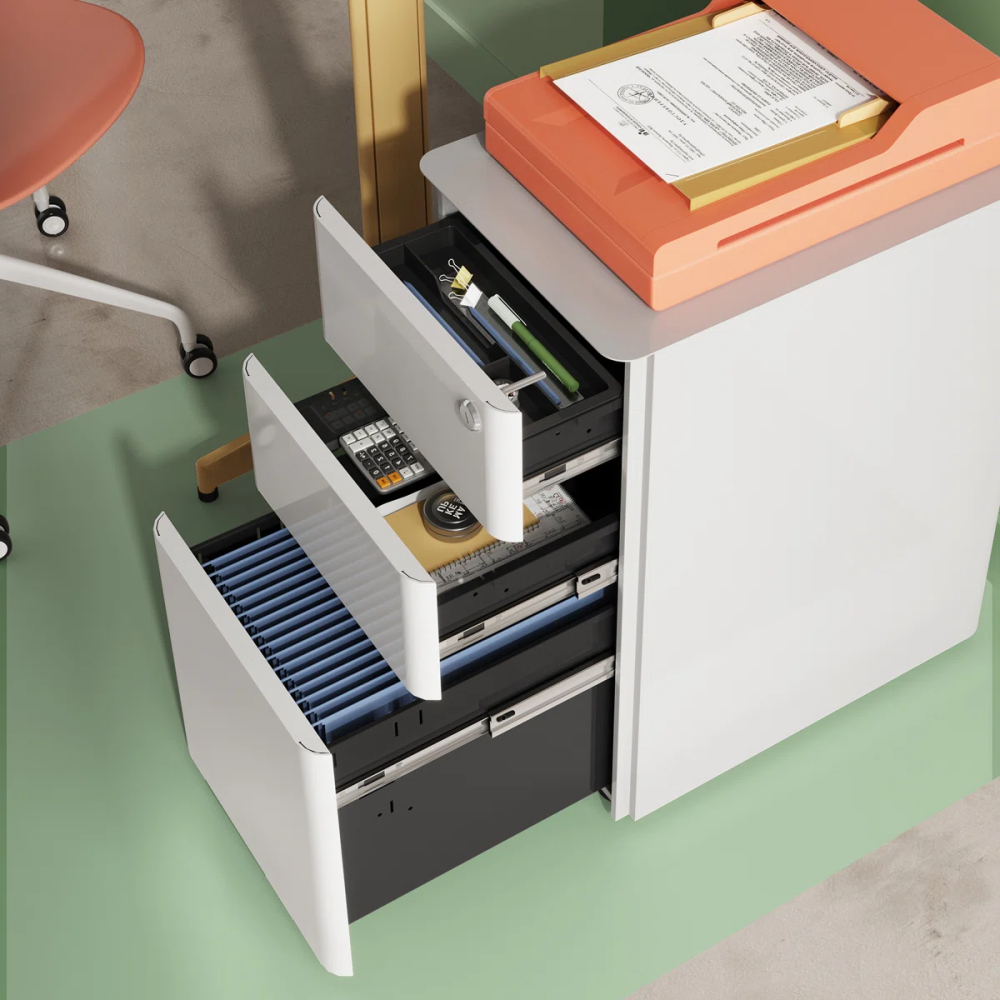 3 Drawer File Cabinet, Printer Cabinet, Home Office Filing Cabinets, Fully Assembled Except Casters,Legal/Letter Size
