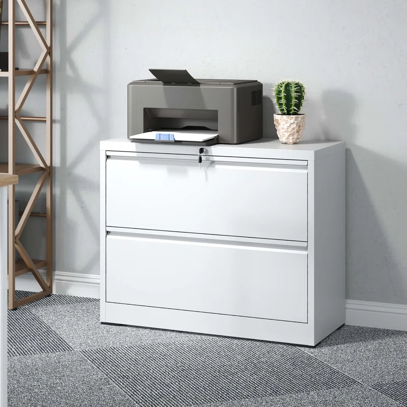 2 Drawer Lateral File Cabinet with Lock, Metal Filing Cabinets for Home Office Storage, Letter/Legal/A4,Assembly Required