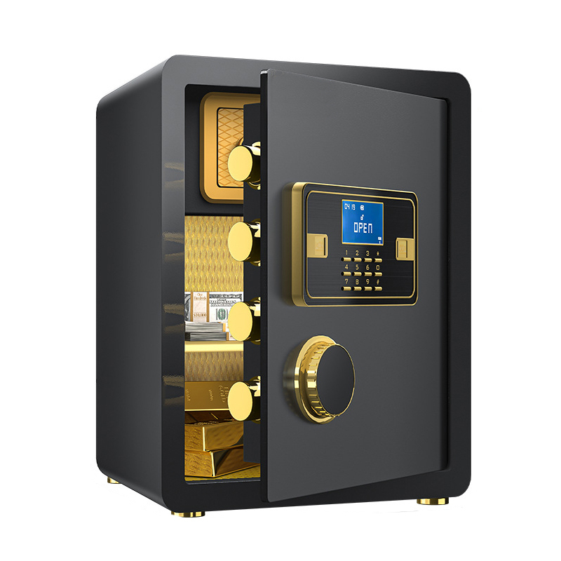 Digital Electronic Money Safe with Intelligent Alarm System Steel Security Box Key Lock Fireproof Household Cabinet for Home Use