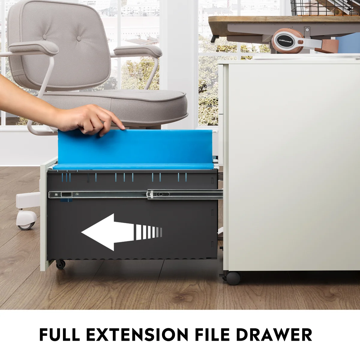 3 Drawer Steel File Cabinet with Code Lock Fully Assembled Mobile Filing Cabinet Eco-Friendly Home & Commercial Office Use