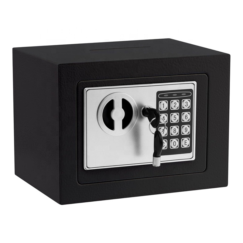 Steel Home Security Electronic Lock Box with Key Lock Safe & Door Design Small Safe Cabinet with Digital Door Lock & Bolt