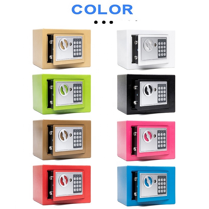 Steel Home Security Electronic Lock Box with Key Lock Safe & Door Design Small Safe Cabinet with Digital Door Lock & Bolt