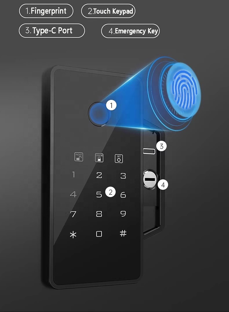 Digital Solid Steel Home Safe Box WiFi Key Small Personal Security Jewelry Anti-Theft Money Box for Dorm Use Fireproof