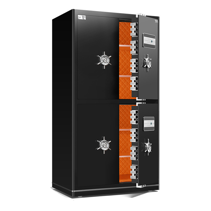 Custom Luxury 1800 mm Tall Digital Security Safe Electronic Modern Four-Door Matte Black Alloy Steel Fireproof Fingerprint Key