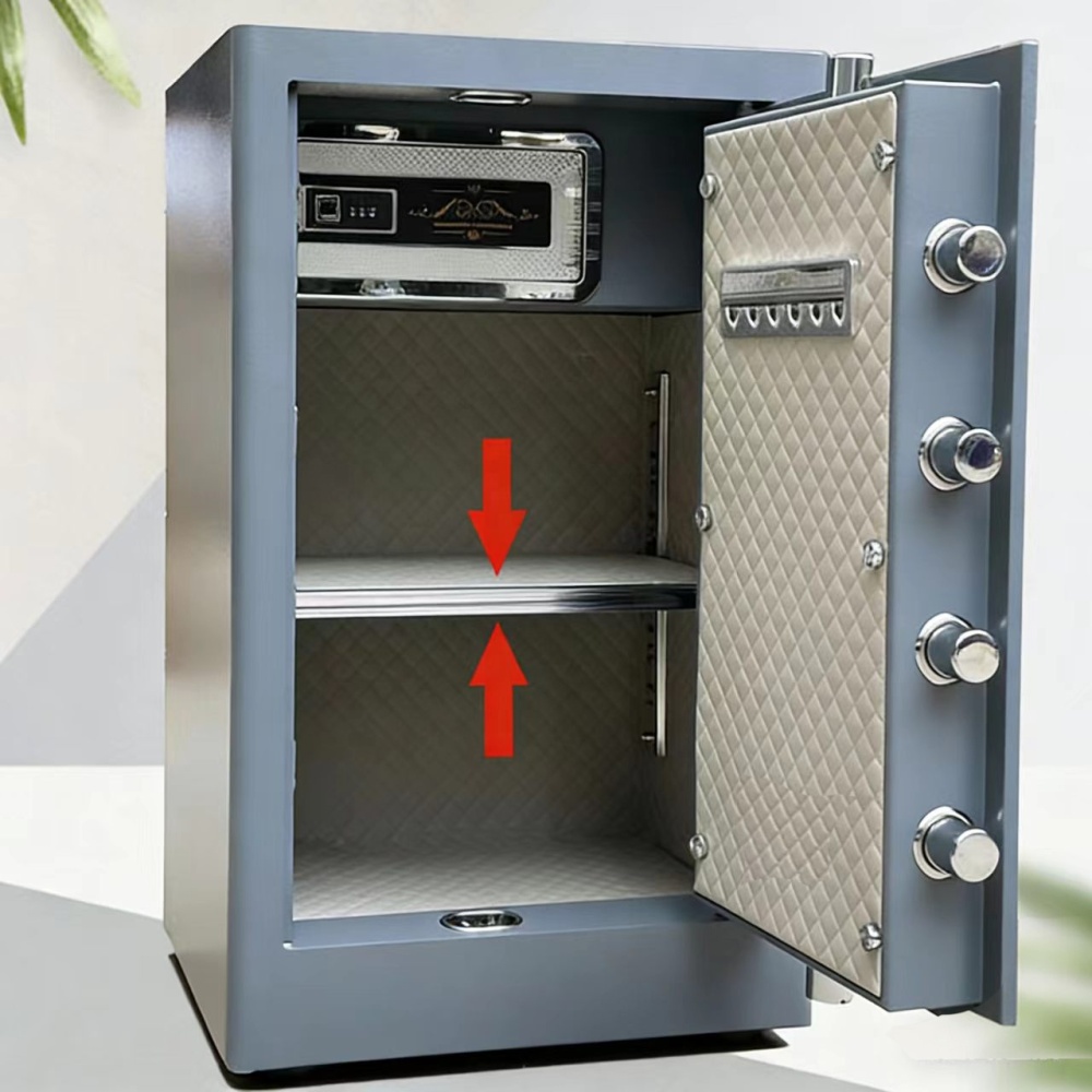Home Steel Safe Box Digital Keypad Key Waterproof Fireproof Anti-theft Safety Box Smart Alert Mute Mode for Documents Valuables