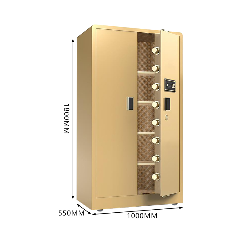 180 cm Luxury Gold Safe Box Tall Big Size Fingerprint Lock Money Vault for Hotel & Home Use Reselling Hotel Safe Storage