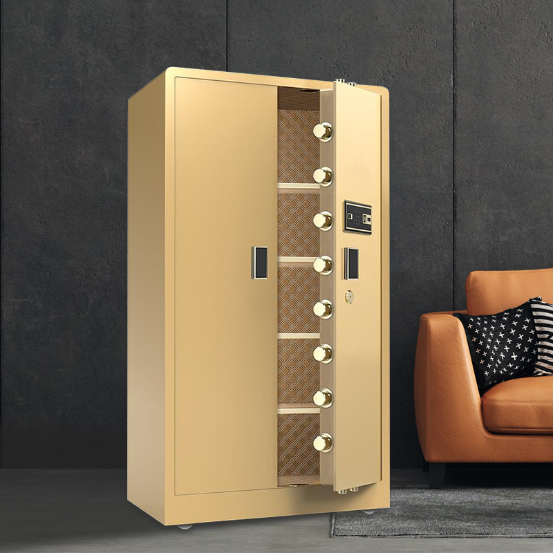 180 cm Luxury Gold Safe Box Tall Big Size Fingerprint Lock Money Vault for Hotel & Home Use Reselling Hotel Safe Storage