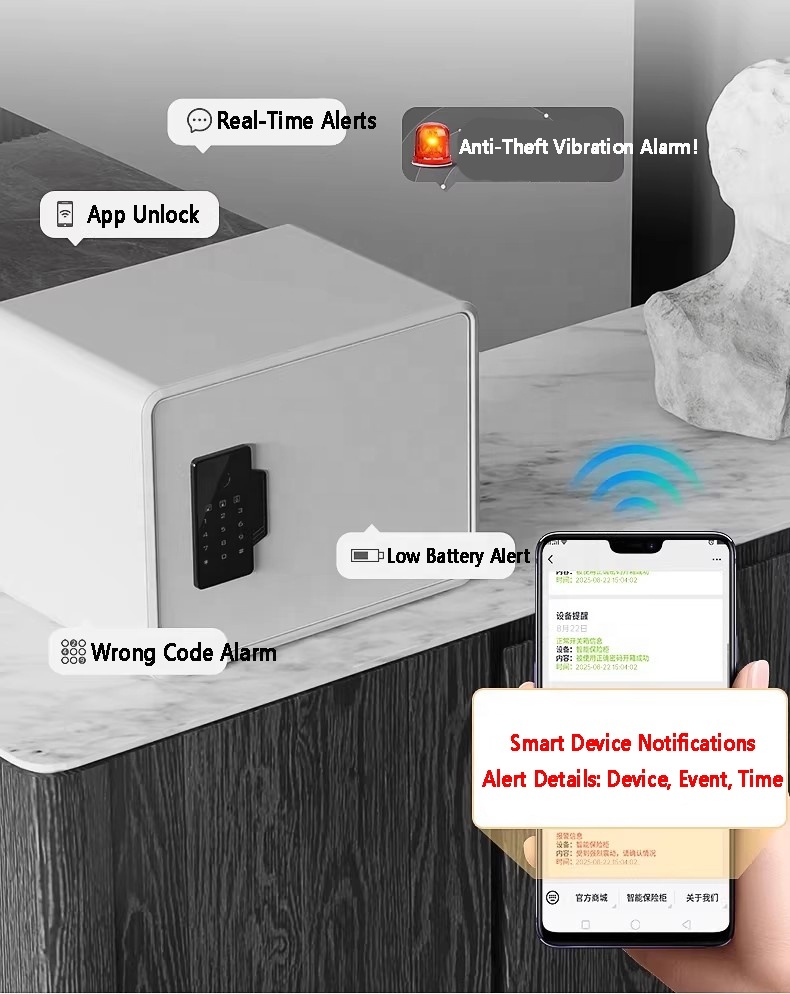 Digital Solid Steel Home Safe Box WiFi Key Small Personal Security Jewelry Anti-Theft Money Box for Dorm Use Fireproof