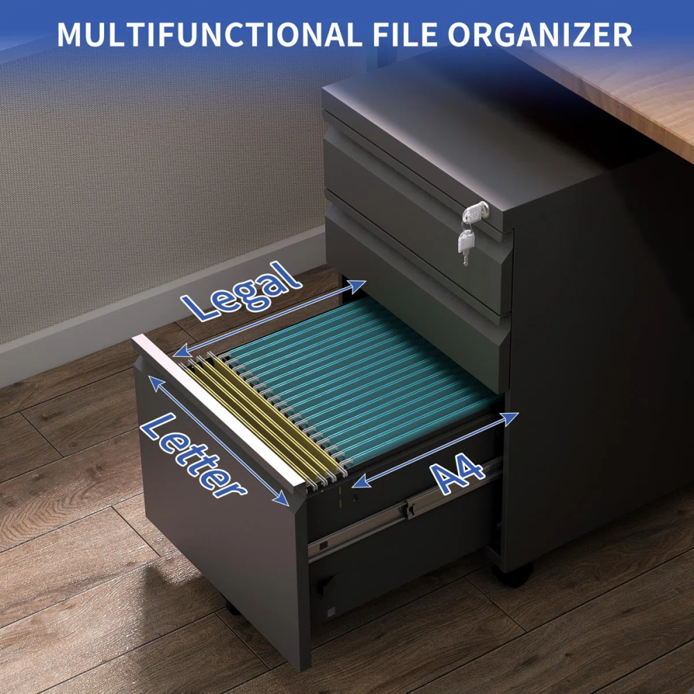 Lockable Metal Office Furniture Storage Filing Cabinets for Documents & Archiveros for Workshop & Kitchen Use