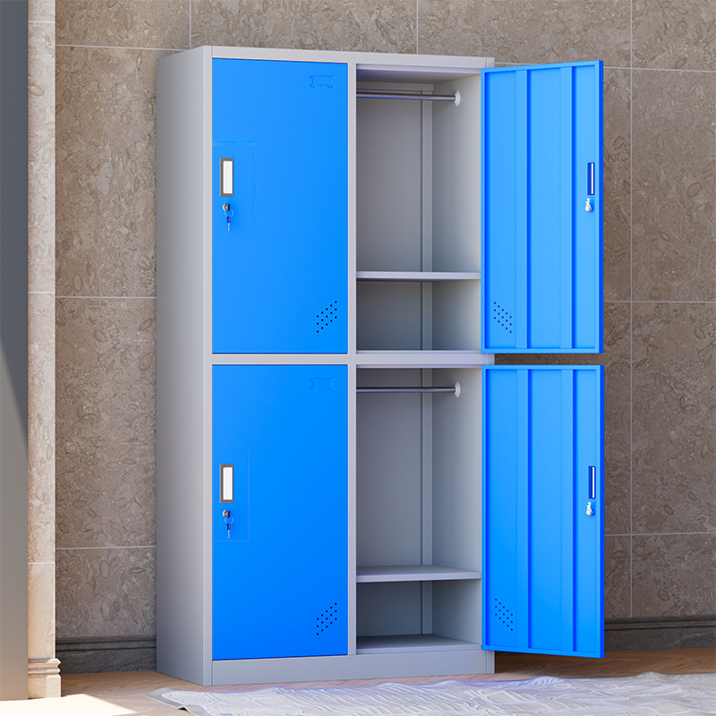 4-Door Steel Locker Industrial Staff Changing Room Storage Cabinet Gym Locker School Office Workshop Hospital Eco-Friendly