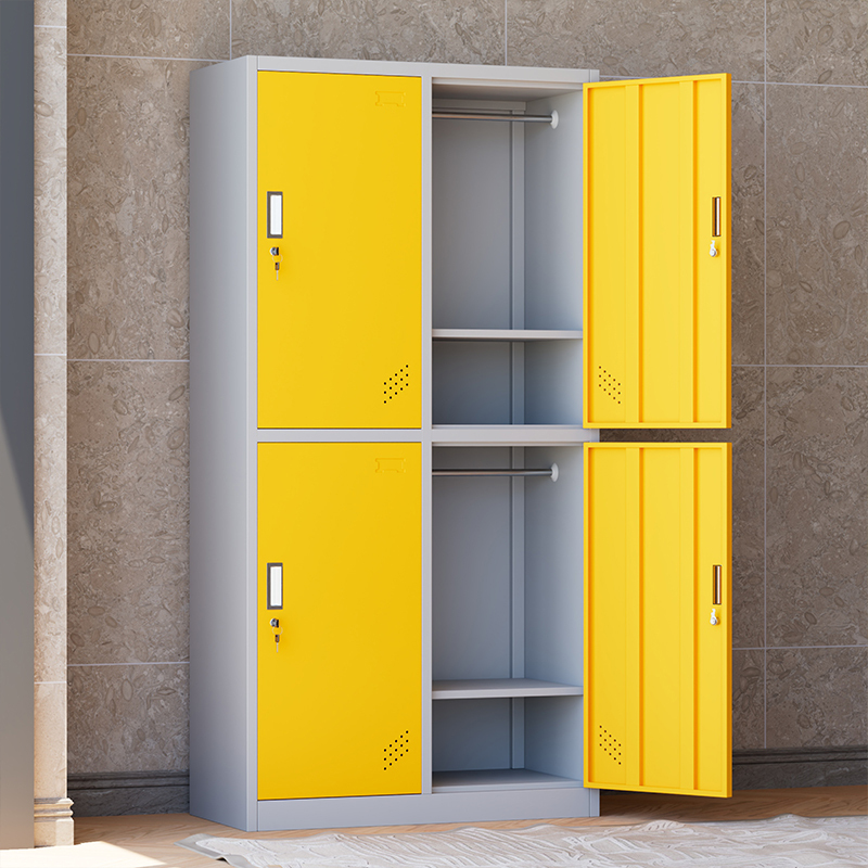 4-Door Steel Locker Industrial Staff Changing Room Storage Cabinet Gym Locker School Office Workshop Hospital Eco-Friendly