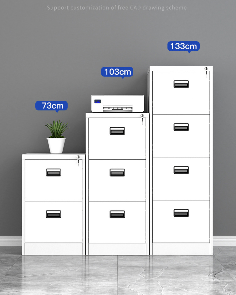Factory's New 4-Drawer Steel Filing Cabinet Powder Coat Metal Office File Storage Safe Box for Gym Workshop School Use New