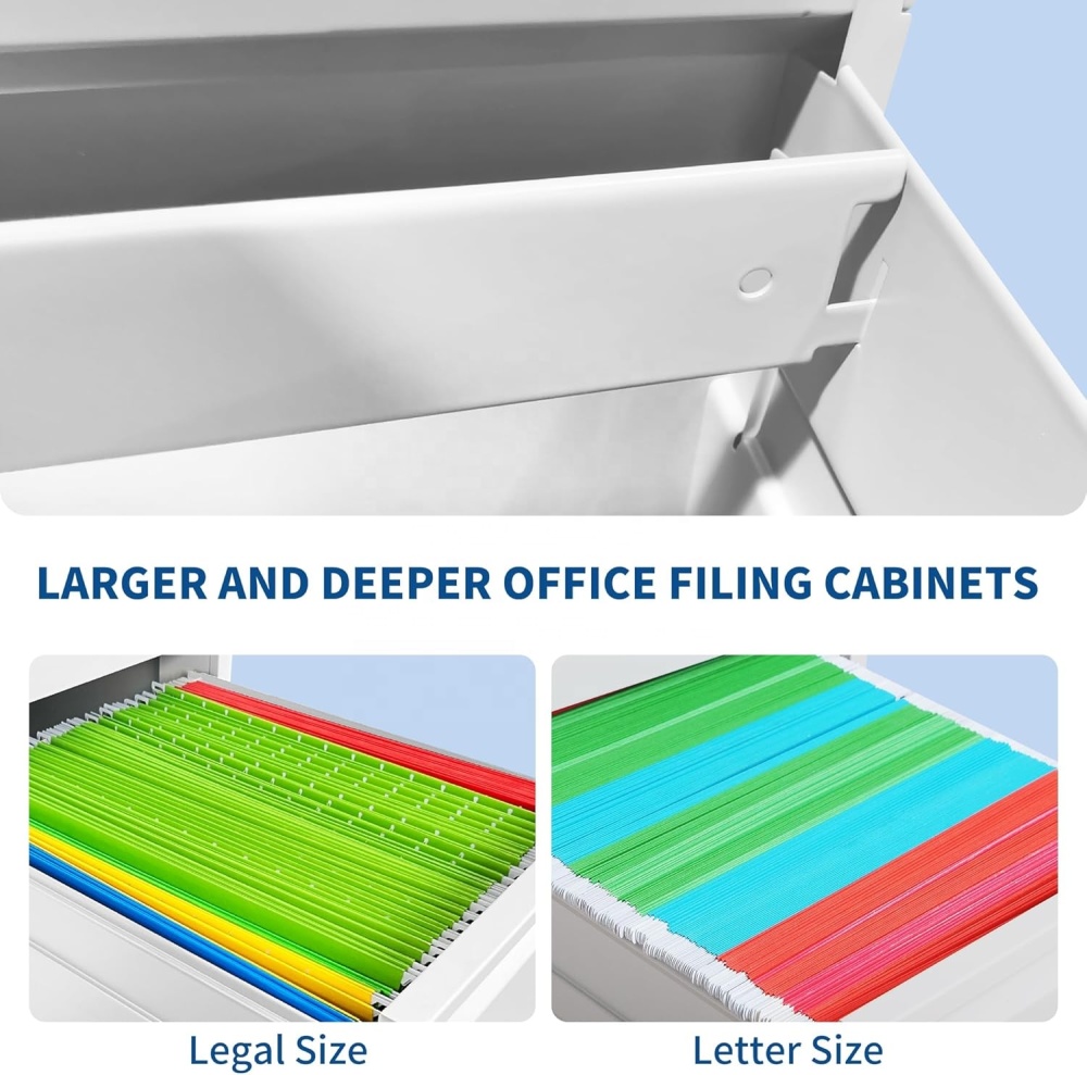 5-Drawer Locking Steel Vertical File Cabinet Eco-Friendly Contemporary Design Office/Home Use Secure Filing Letter/Legal/F4